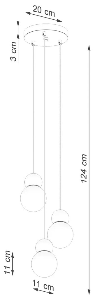 Lampa wisząca PEKKA 3P biała/naturalne drewno SOLLUX  LIGHTING