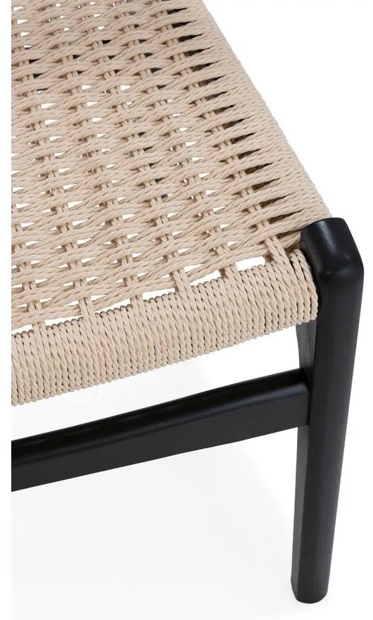 Czarne krzesła zestaw 2 szt. z litego drewna kauczukowego Biel – MOME