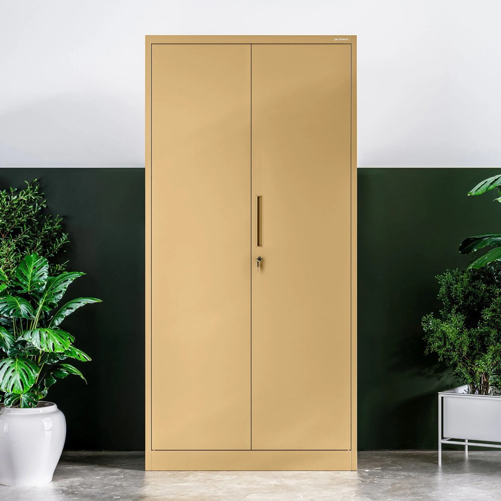 Szafa gospodarcza zamykana DAWID, 900 x 1850 x 450 mm, Fresh Style: beżowa