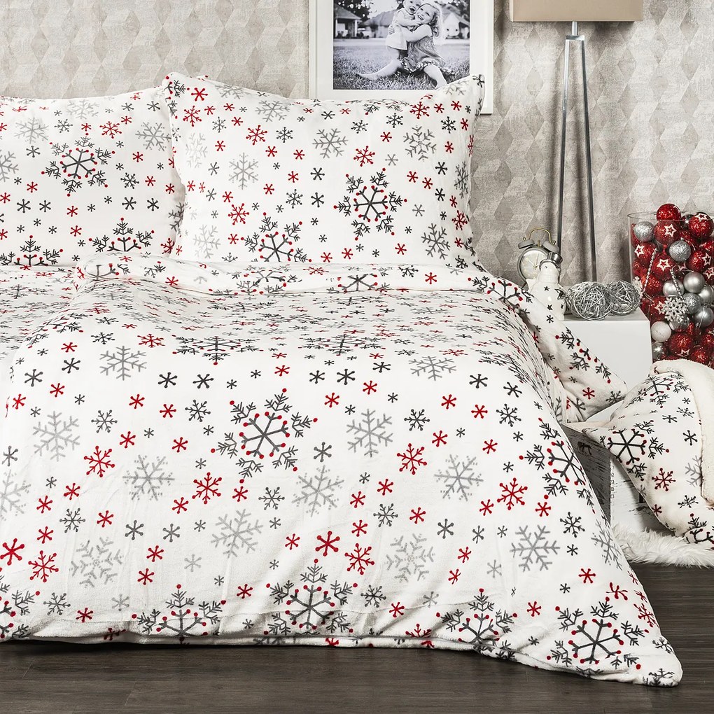 4Home Pościel mikroflanela Snowflakes, 140 x 200 cm, 70 x 90 cm