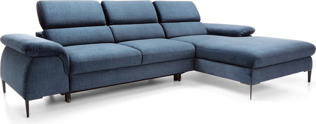 Masseno Narożnik MESTO z funkcją spania i pojemnikiem na pościel Narozniki L, Rozkładana sofa - Niebieski, VOGUE 13