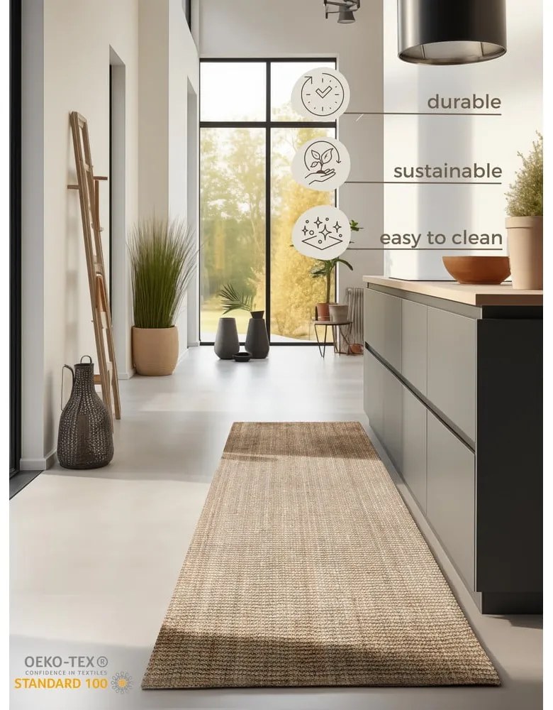 Naturalny chodnik z juty 80x200 cm Bouclé – Hanse Home