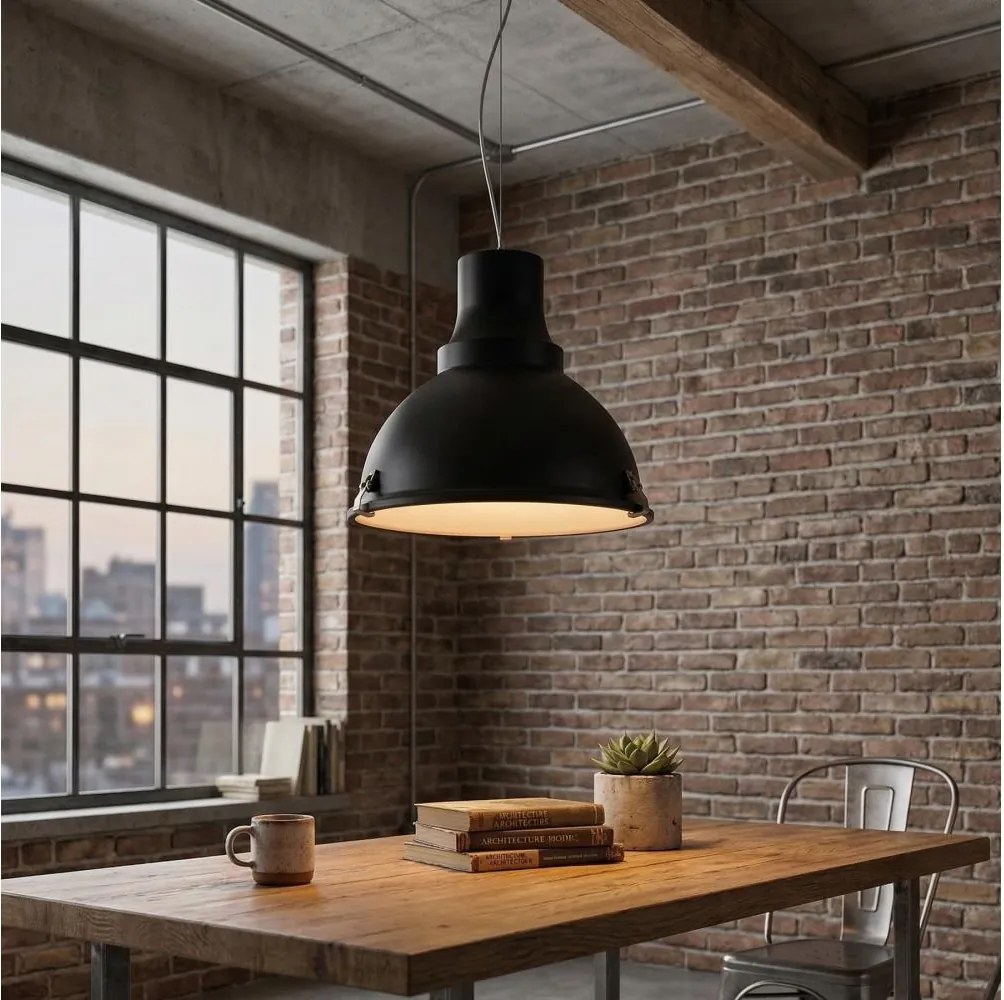 Lampa LED wisząca na przewodzie INDUSTRY 1xE27/60W/230V czarna