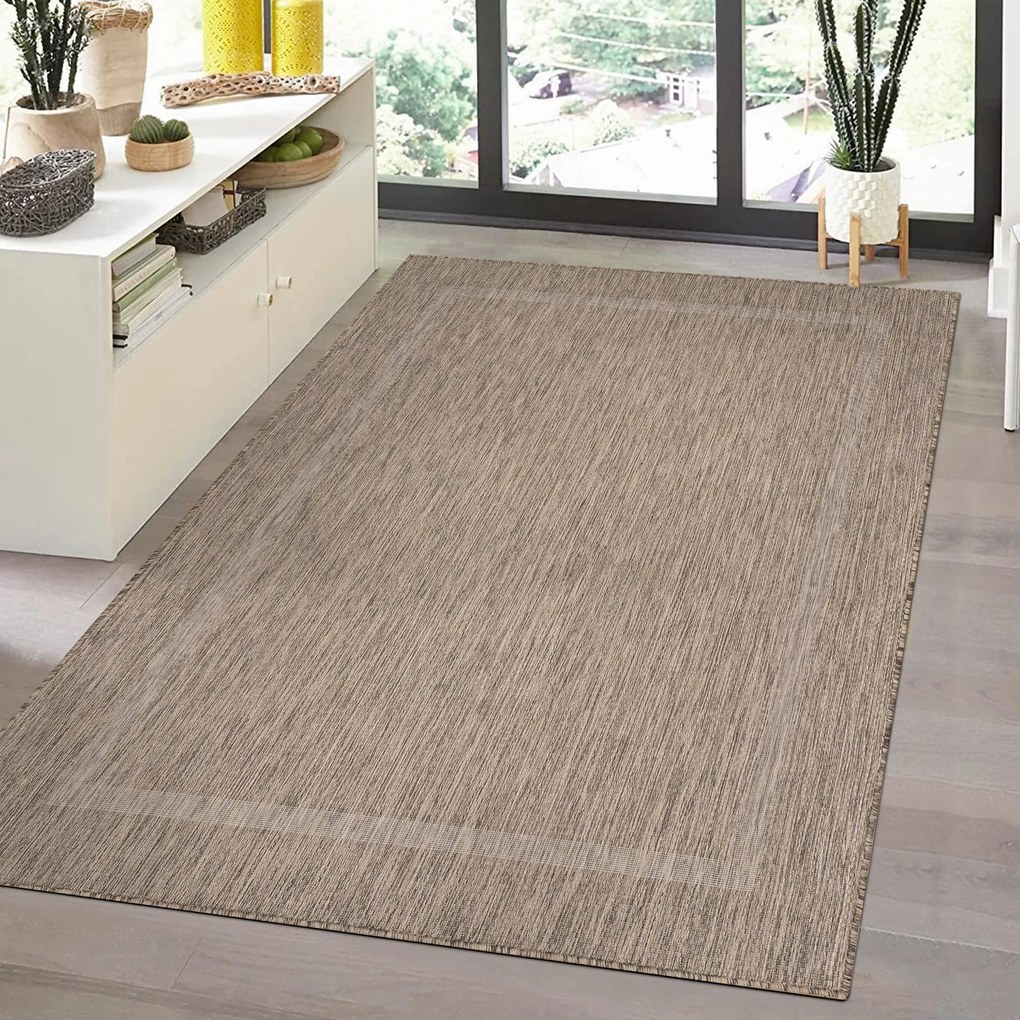 Dywan zewnętrzny Relax ramka brązowy 80 cm x 250 cm