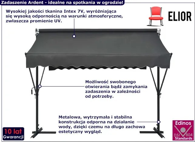 Zadaszenie ogrodowe antracyt C2-N58