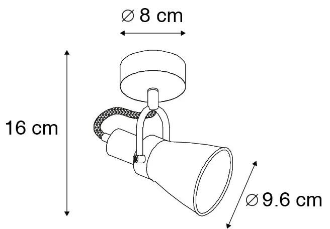 Klasyczny miedziany regulowany reflektor sufitowy - Jos
