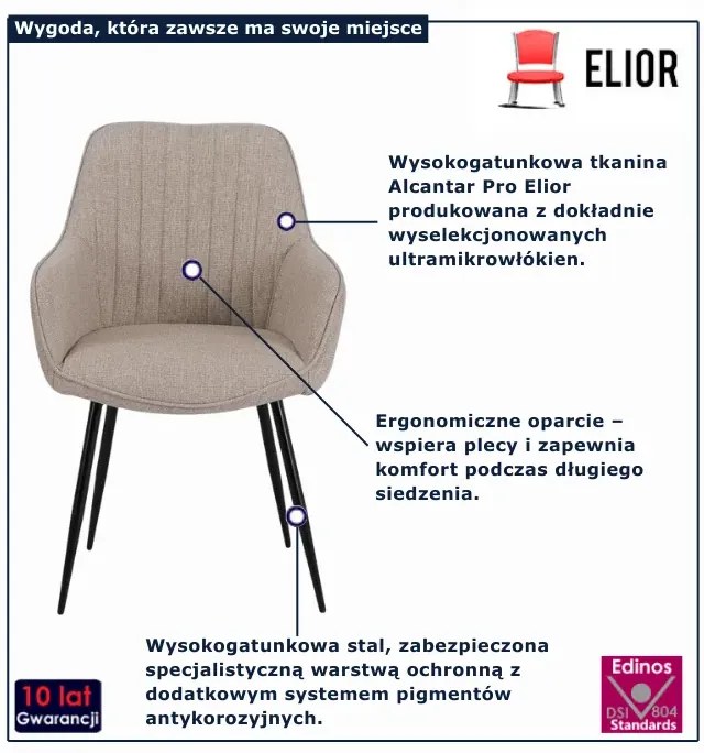 Beżowe krzesło tapicerowane  T2-E40