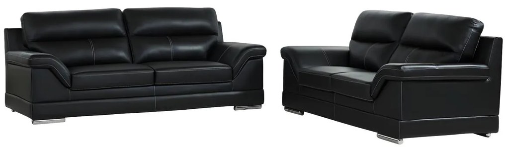 Kanapa 3+2 MONIKA z bawolej skóry – Kolor czarny