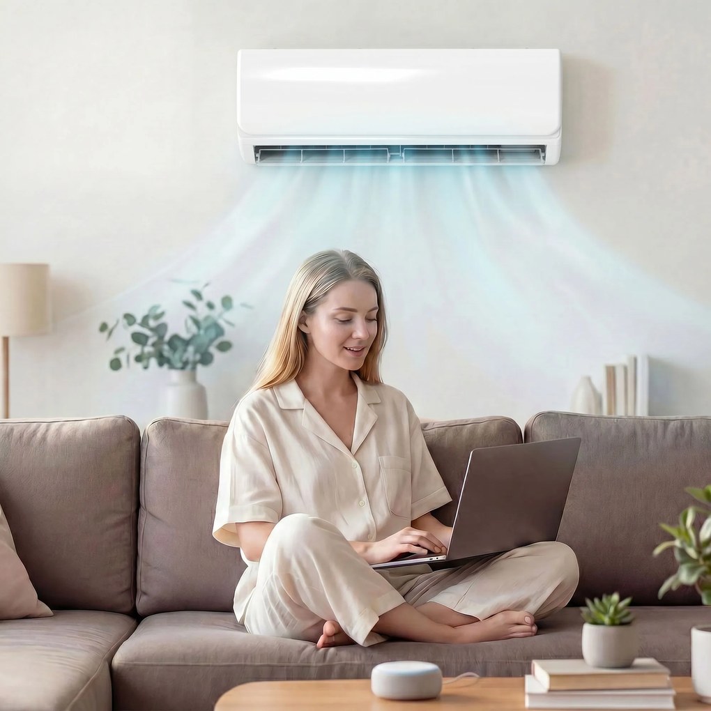 HOMCOM Klimatyzator mini-split 9000 BTU i pompa ciepła, klimatyzator inwerterowy z WiFi i zestawem instalacyjnym | Aosom PL
