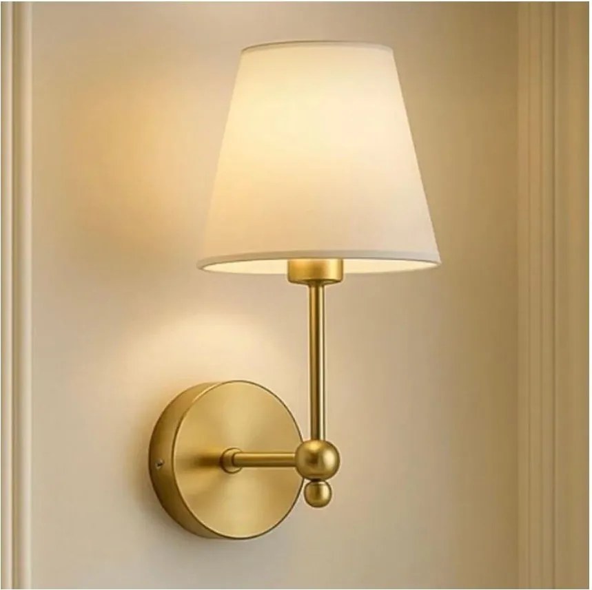 Lampa ścienna ASPARAGUS 1xE27/40W/230V złota/kremowa