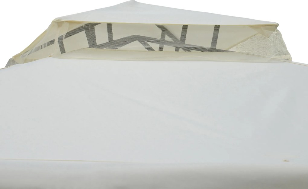 Outsunny Altana Ogrodowa 3x3m Kremowy Pawilon z 4 Ścianami Bocznymi Wodoodporny Metal i Poliester | Aosom PL