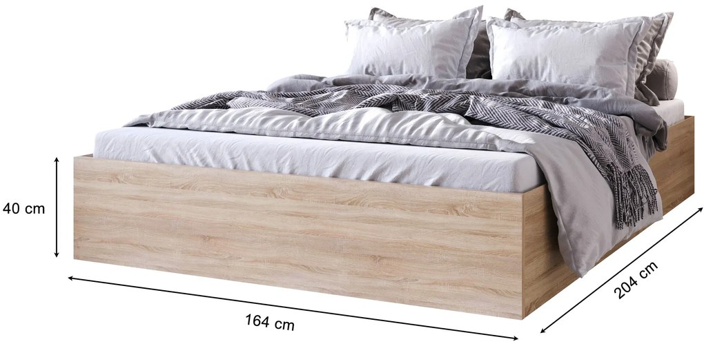 Łóżko skrzyniowe z pojemnikiem dąb sonoma 160x200 P7-C64