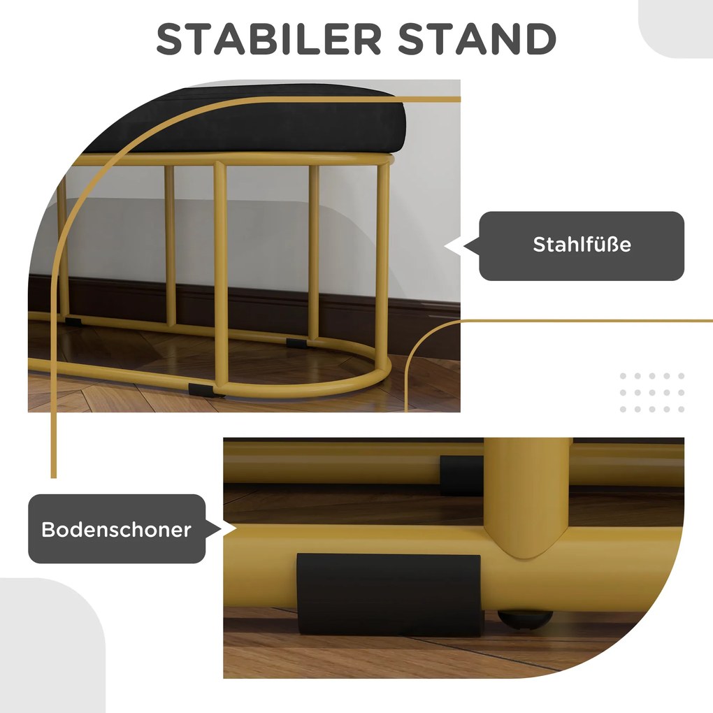 HOMCOM Ławka Aksamitna do Sypialni i Korytarza Elegancka Tapicerka do Makijażu Wysoki Komfort | Aosom PL