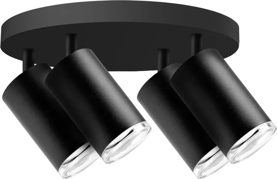 LED RGBW ściemnialna oprawa punktowa do łazienki TURYN 4xGU10/6W/230V IP44 czarna