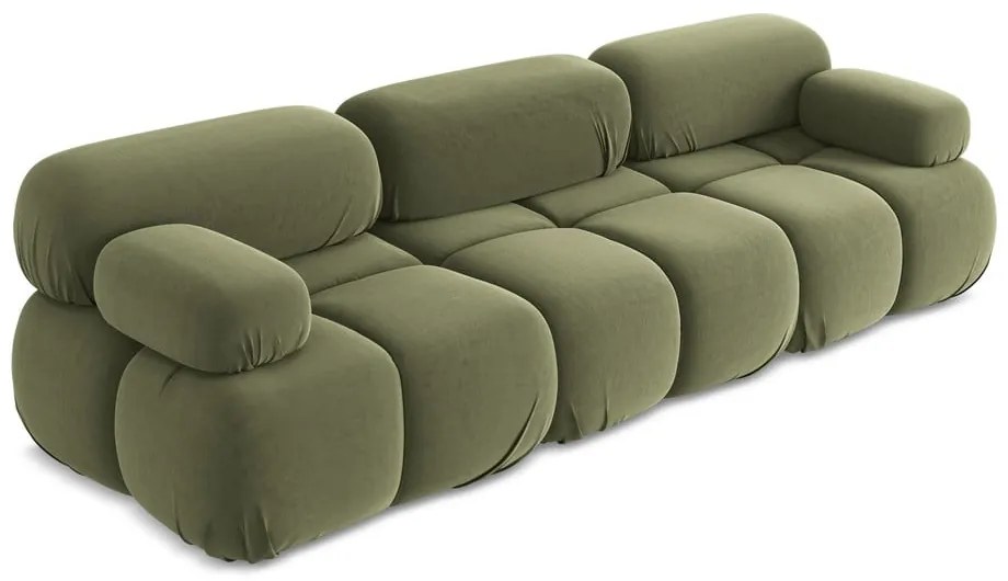 Jasnozielona aksamitna sofa modułowa 285 cm Lokua – Makamii