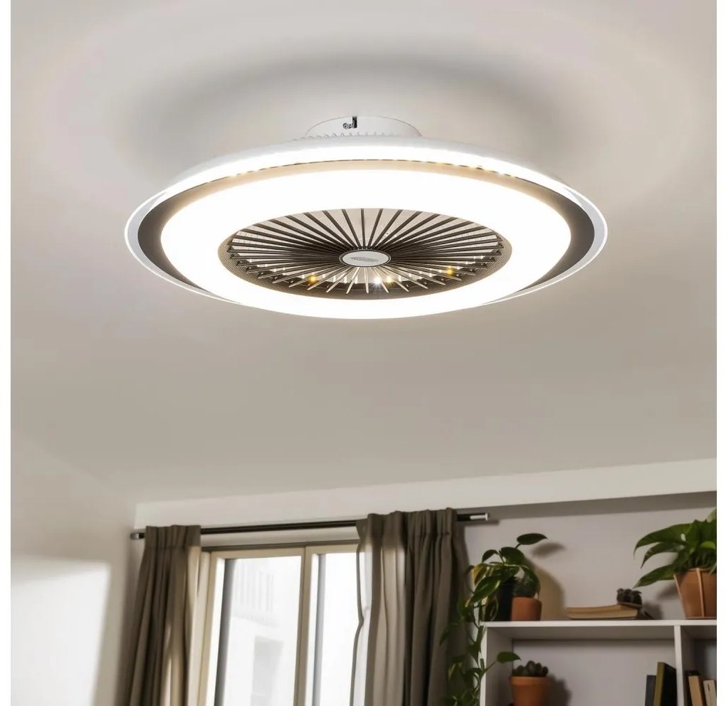 Brilagi - LED ściemnialna lampa z wentylatorem RONDA LED/48W/230V czarna + DO