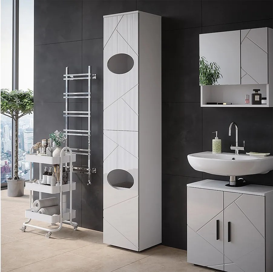 Szafka na bieliznę biały 37.2x32x192 irma