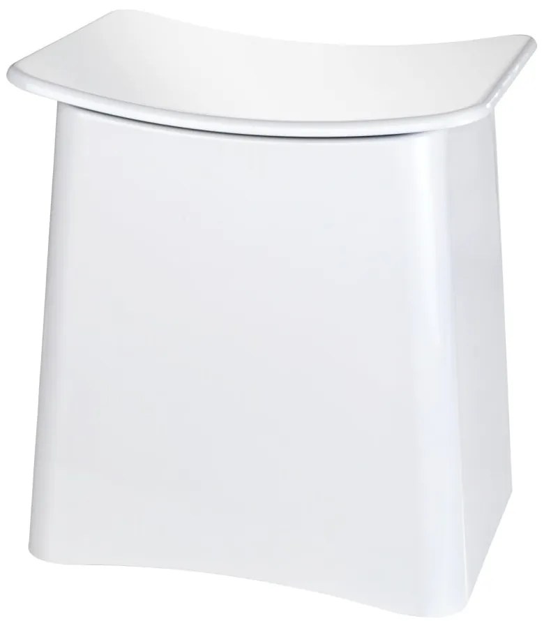 Biały taboret ze schowkiem Wenko Wing, 33 l