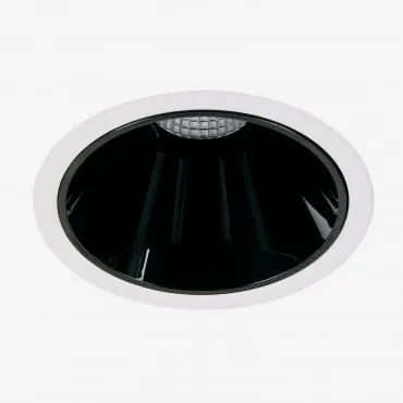 Downlight Led Wpuszczany Z Okrągłą Ramką Ø8 Cm Do Użytku Zewnętrznego, Wykonany Z Aluminium Luisiana Biały - Czarny & 38º & Białe Zimne Światło 4000k