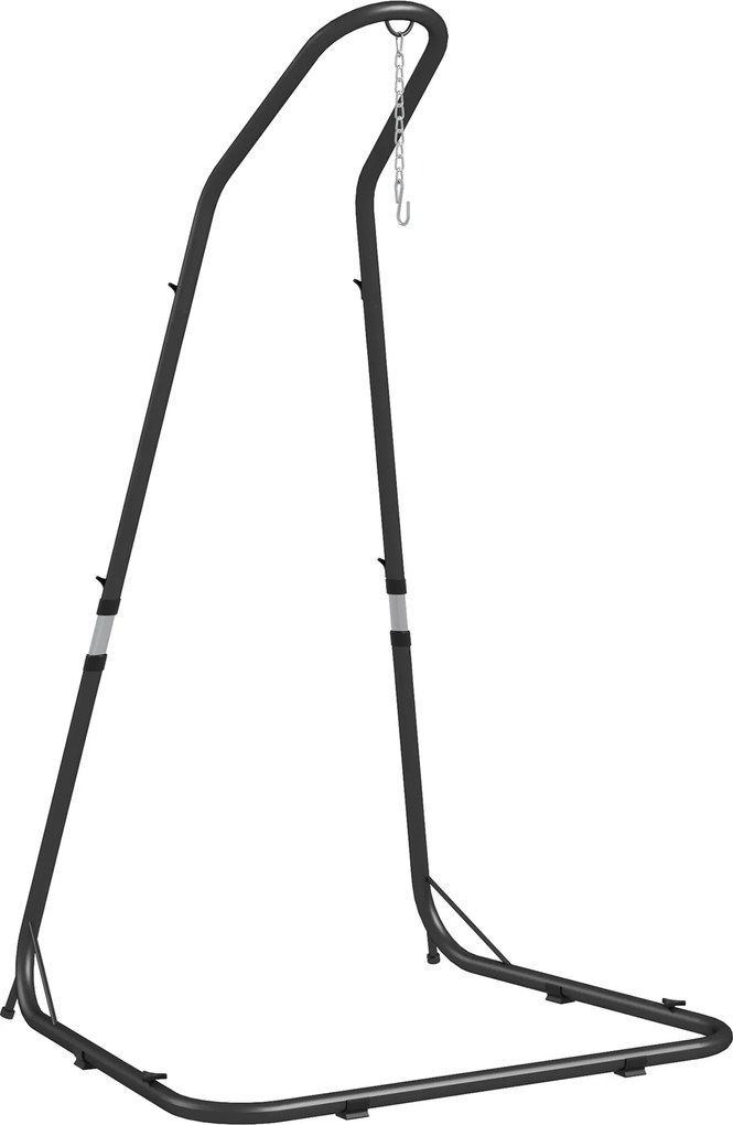 Outsunny Stojak do fotela wiszącego Stojak do fotela bujanego, 133 cm x 116 cm x 195/230 cm, Czarny