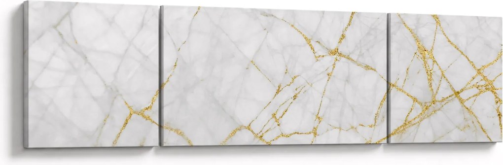 Obraz - Biało - złoty marmur (170x50 cm)