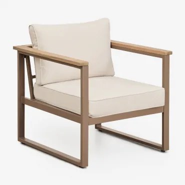 Fotel Ogrodowy Z Aluminium I Drewna Akacjowego Lipov Moka Brown - Sklum