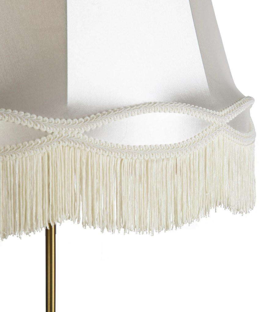 Lampa stojąca brązowa z abażurem Granny kremowym 45 cm regulowana - ParteWiejski/ Rustykalny / Vintage Oswietlenie wewnetrzne