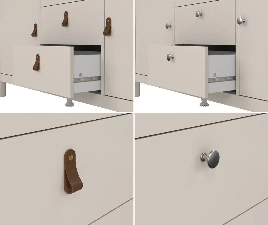 Komoda pokojowa z szafkami i szufladami Madrid 3+2, kaszmir mat