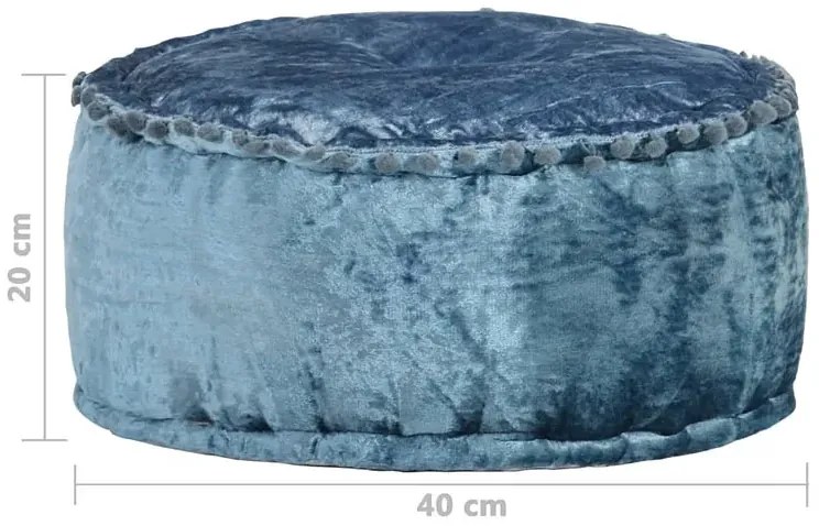 Niebieska pufa tapicerowana glamour - Zenuti