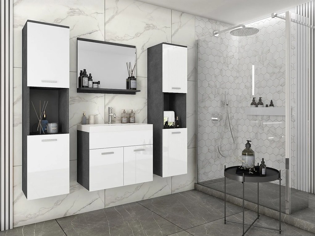 MINIO go for it, Meble łazienkowe MONTANA XL w kolorze matera/biały połysk