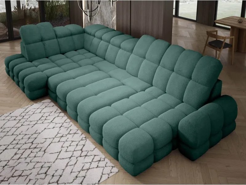 Narożnik TOLLO XL z elektryczną regulacją siedziska Lewostronny w tkaninie promocyjnej BUBBLE 12 WERSAL