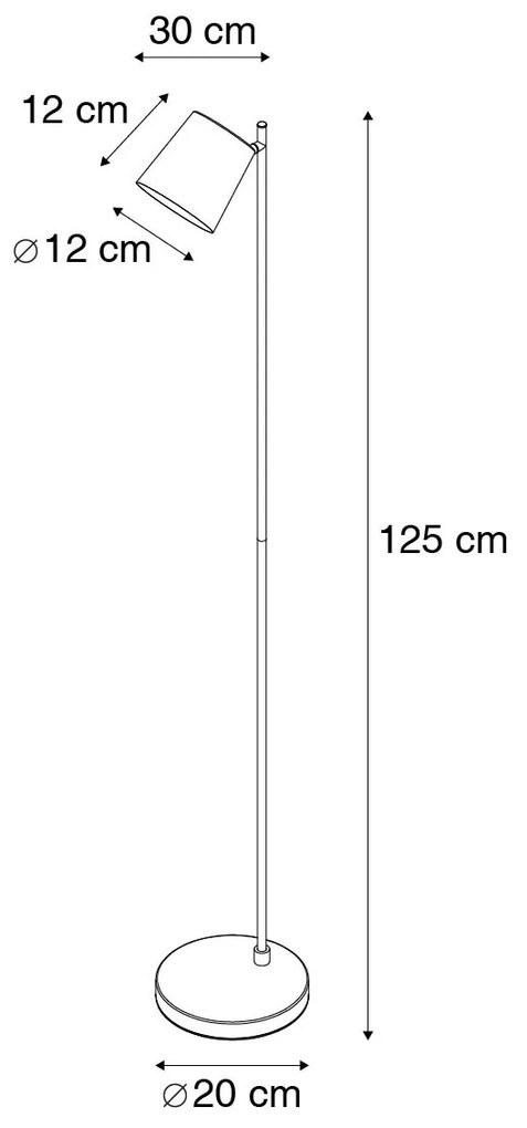 Lampa podłogowa czarna, ładowana, z wbudowanym LED, 4-stopniowy ściemniacz - Mateo Nowoczesny Oswietlenie wewnetrzne