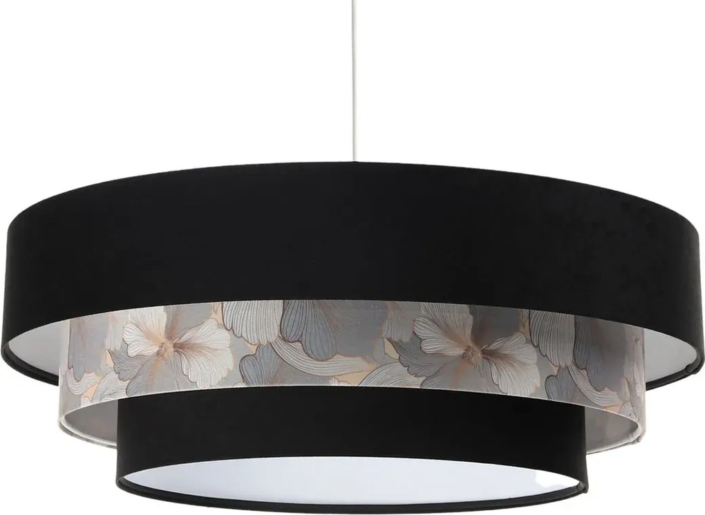 Czarna lampa wisząca z motywem kwiatów - 3X S449 N3-P63