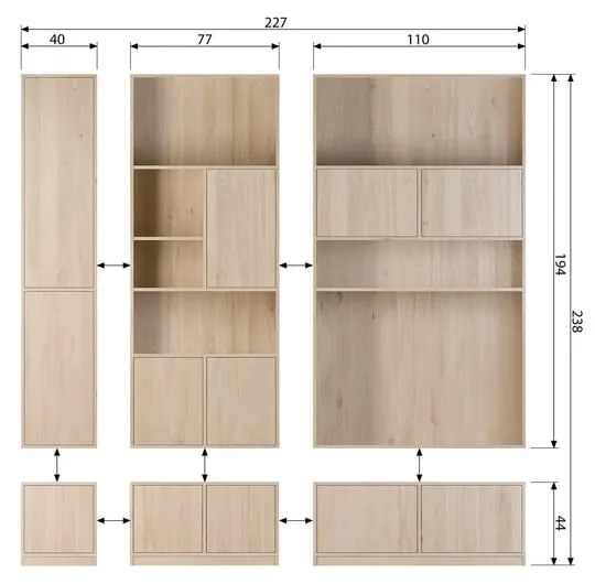 Szafka modułowa pod TV w dekorze dębu 77x44 cm Modulair – vtwonen