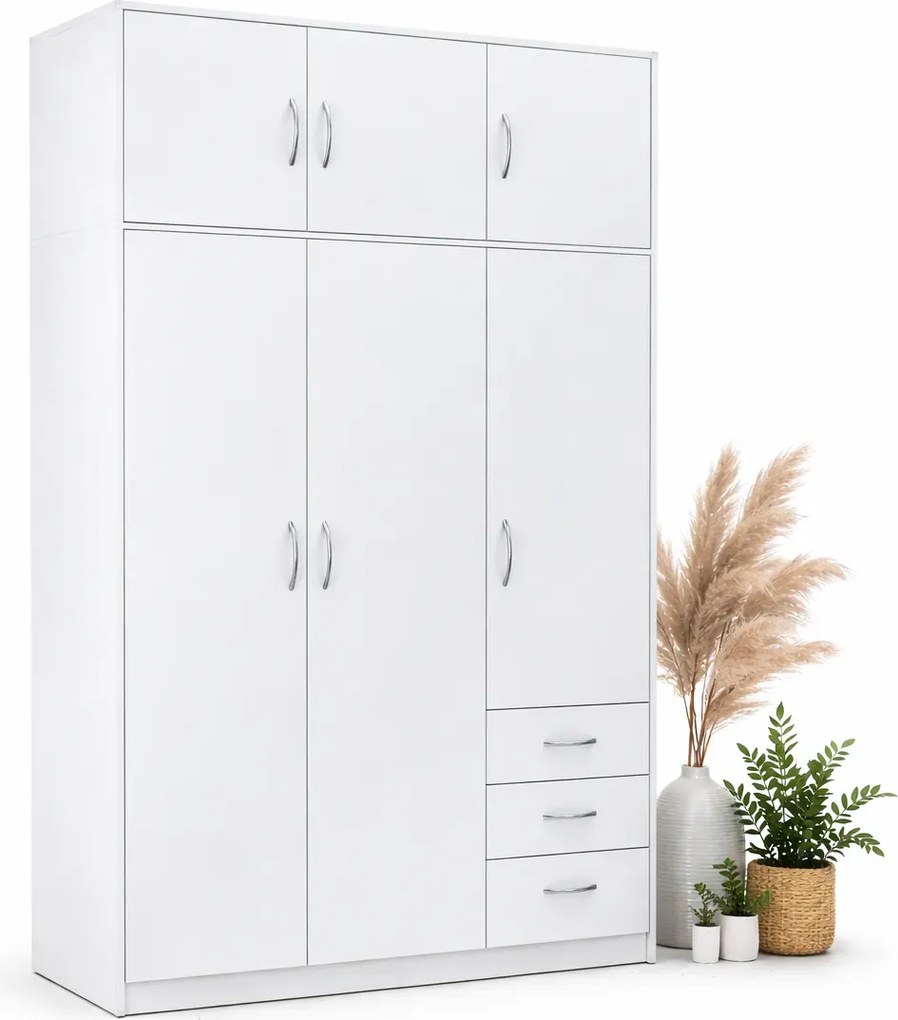 Biała szafa z nadstawką E5-N52