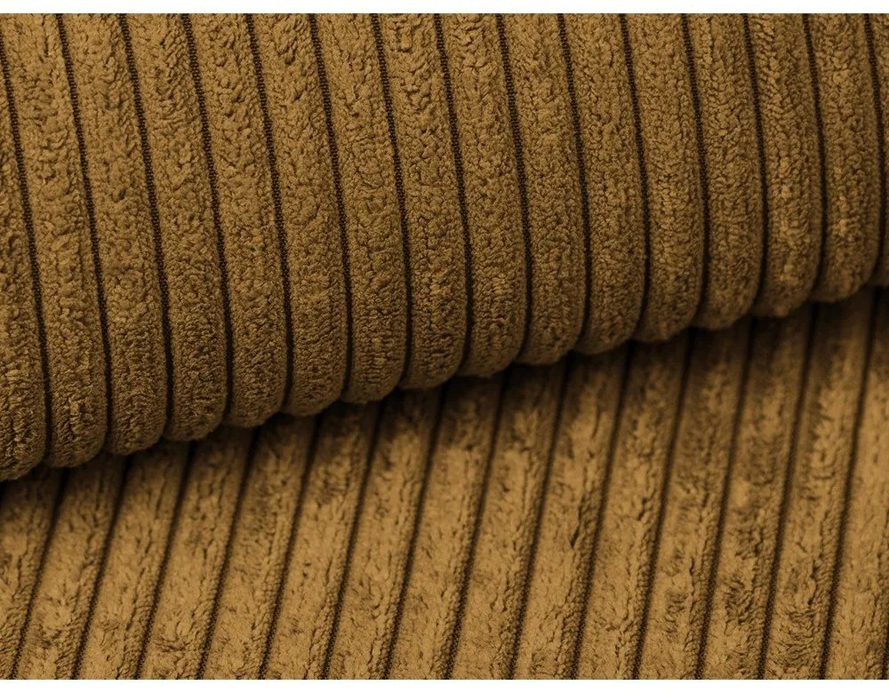 Musztardowa sztruksowa rozkładana sofa 195 cm Nona – Makamii