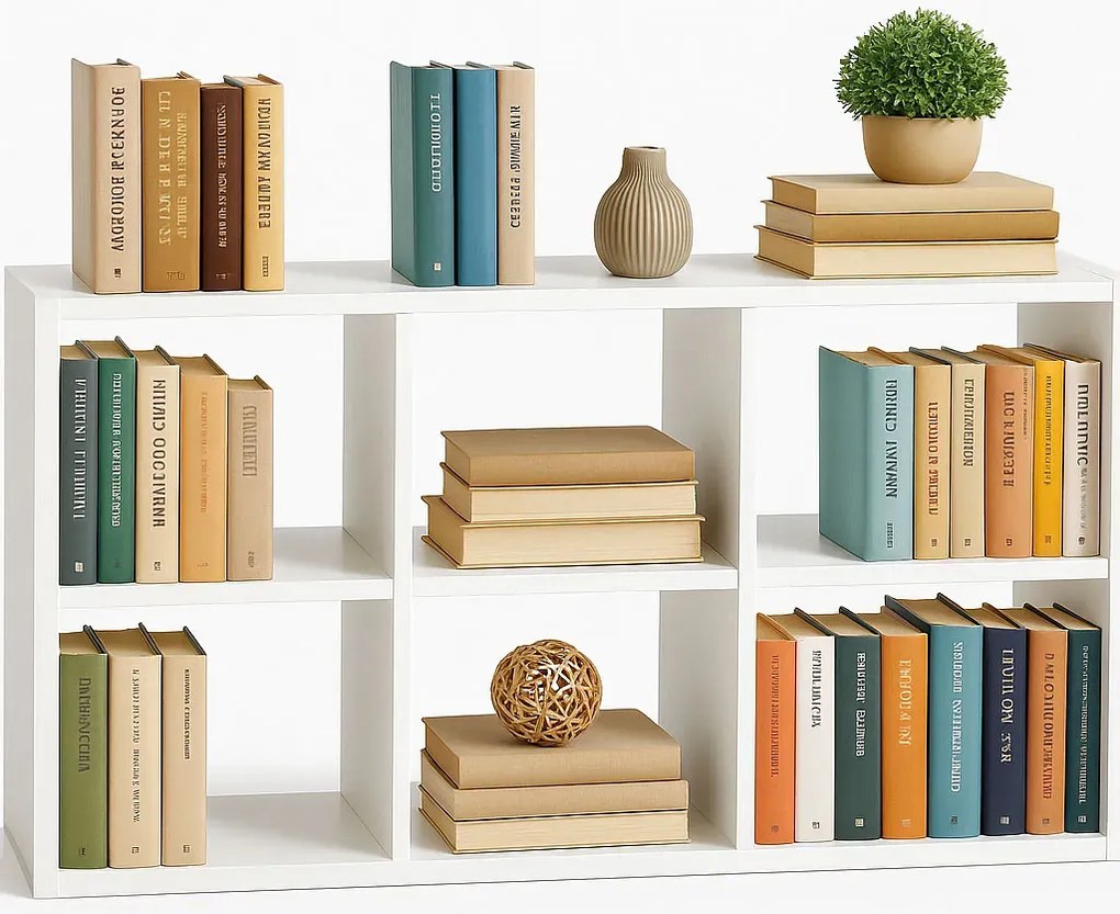 Biały niski regał na książki E1-H58