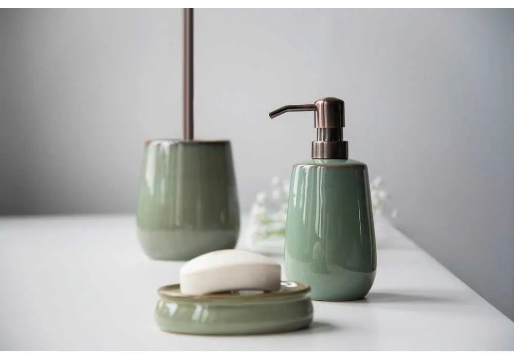 Zielony zestaw ceramicznych akcesoriów łazienkowych Sermione – Wenko