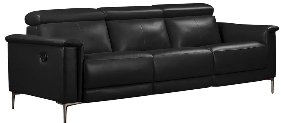 Czarna sofa z imitacji skóry 222 cm Lund – Støraa