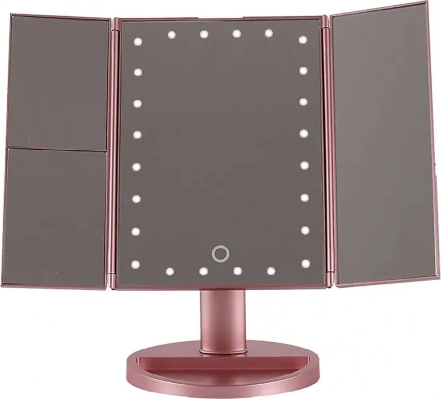 Lusterko PREMIUM Do MAKIJAŻU Powiększające 3X Kosmetyczne PODŚWIETLANE LED