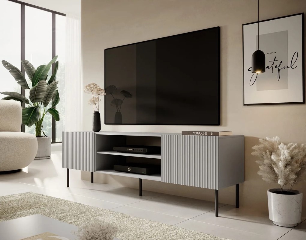 ACERA RTV-1 stolik szafka RTV 180 cm szary nogi czarny nowoczesny