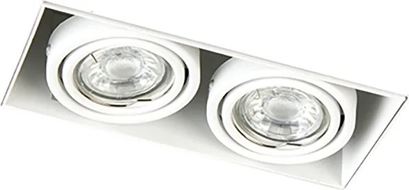 Zestaw 3 wpuszczanych reflektorów białych GU10 pochylnych bez obramowania 2-światłowych - Oneon