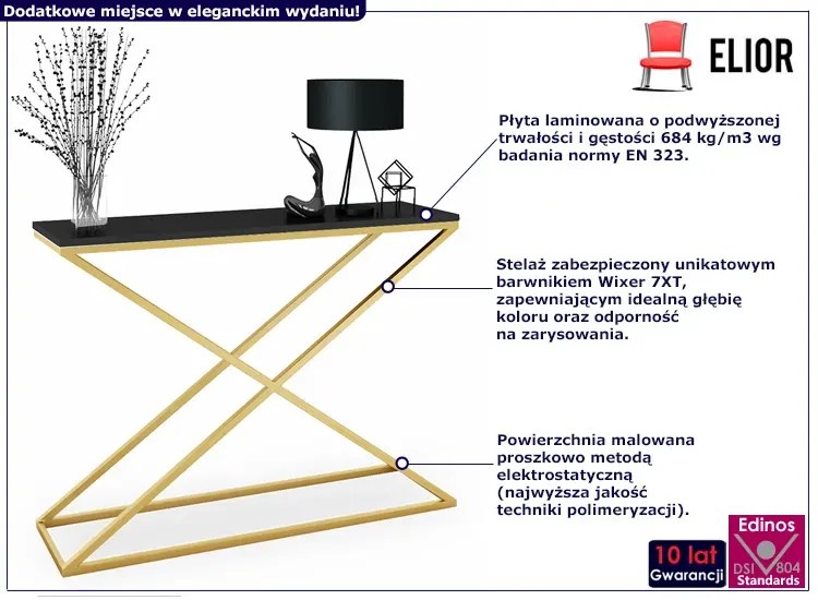 Konsola glamour złoty + czarny P9-C00