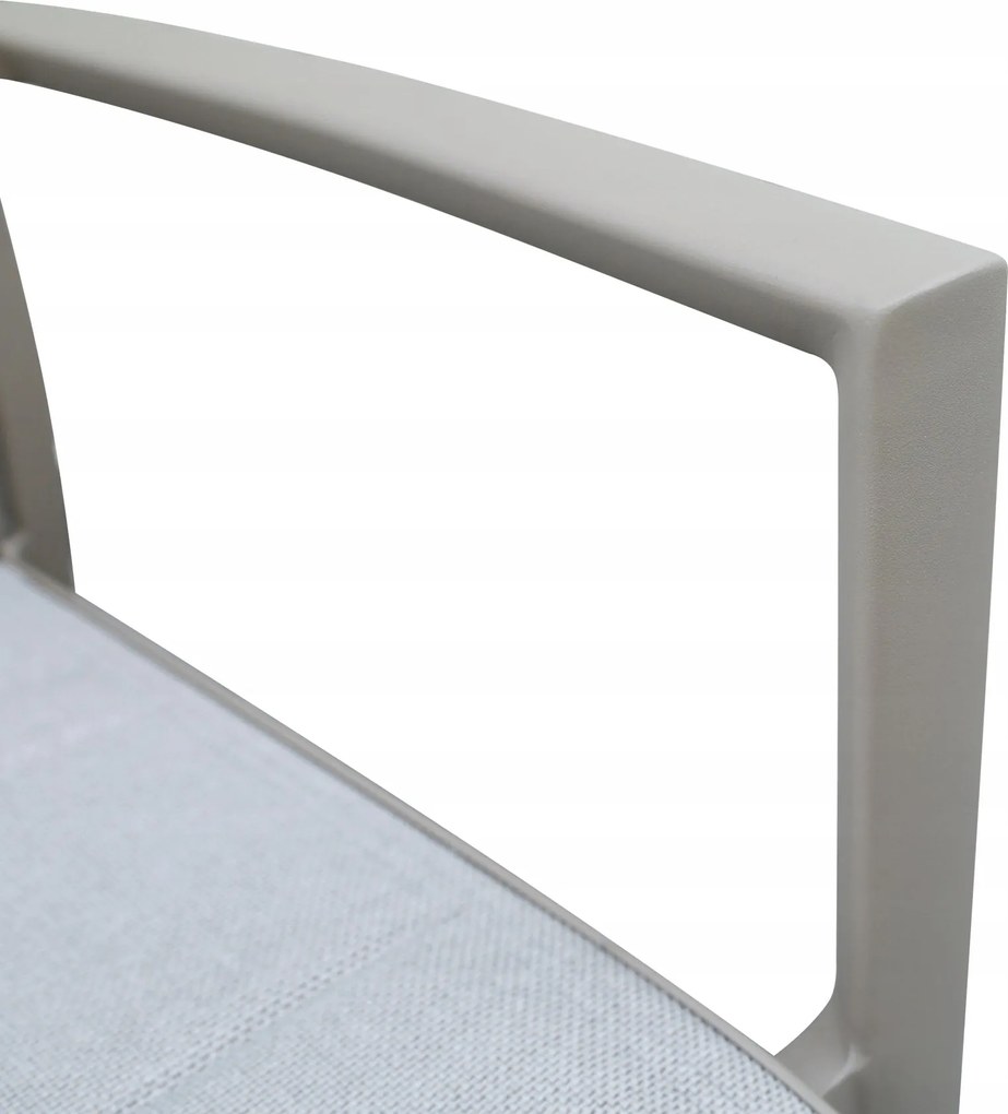 Krzesło ogrodowe aluminiowe beżowe 56x65x88 komfortowe wytrzymałe tarasowe