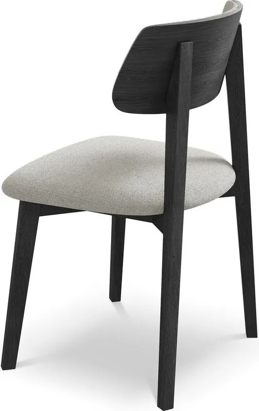 Jasnoszare krzesło z litego drewna Niu – Makamii