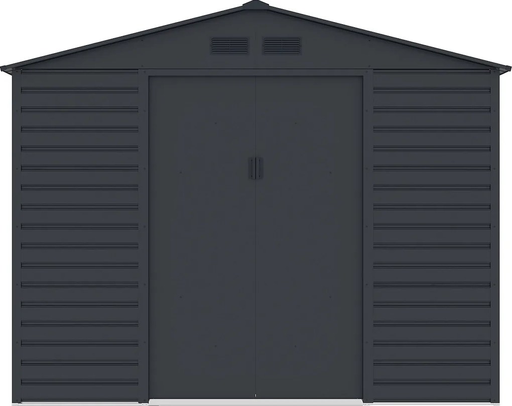 Szopa ogrodowa z ocynkowanej stali - Antracyt - 7,17 m² - ADELMO