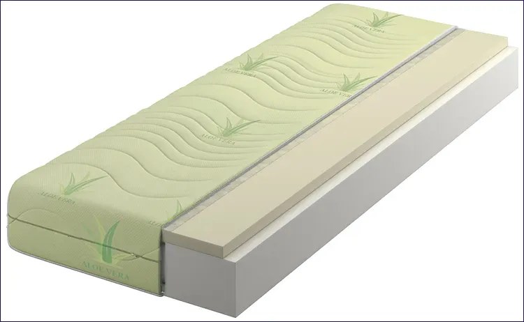 Materac piankowy z visco i pokrowcem aloe vera 120x200 D6-E49