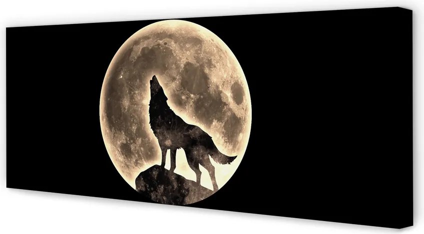 Obraz canvas na ścianę Wilk na Tle Księżyca