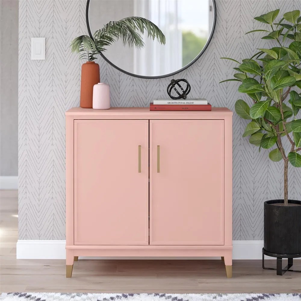 Różowa szafka 86x85x41 cm Westerleigh – CosmoLiving by Cosmopolitan