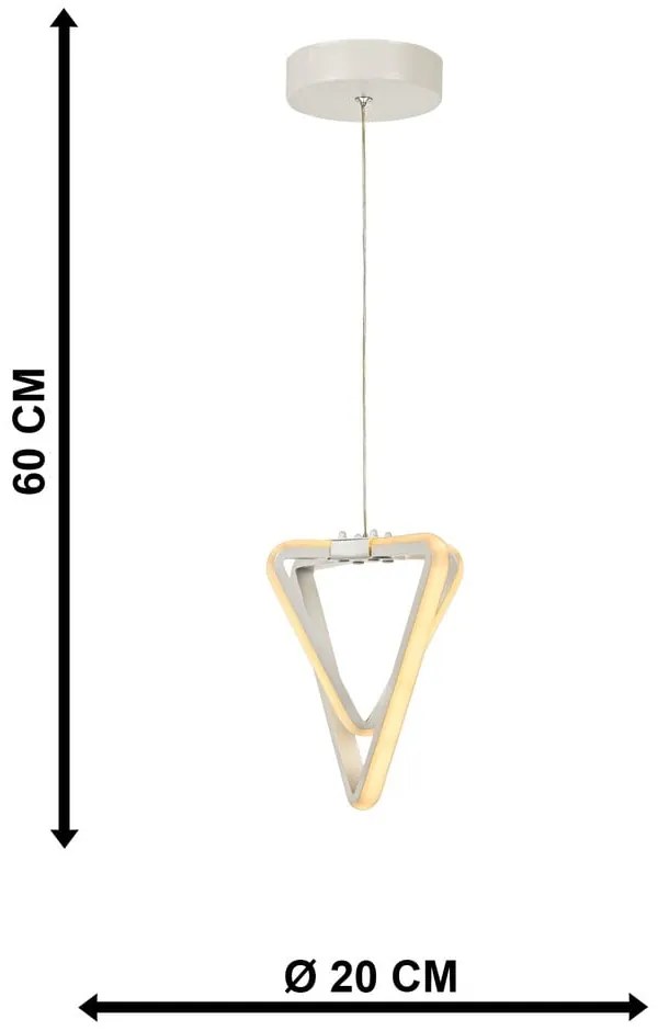 Biała metalowa lampa wisząca LED ø 20 cm Baris – Squid Lighting